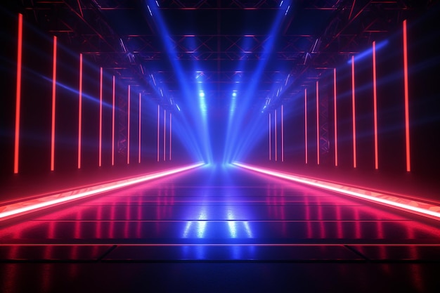 Neon stage lights background