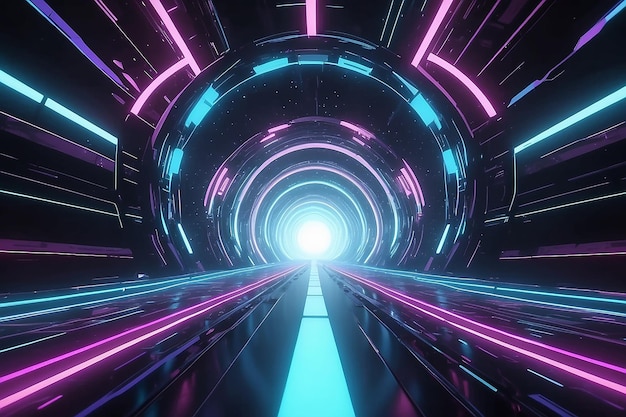 Neon Star Light Ring VJ Tunnel