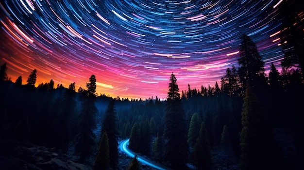 Neon Star Trails