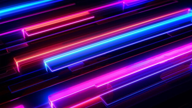 Neon stripes for advertising banners flyers future concept night light