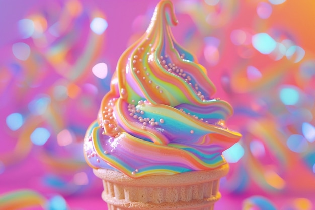 Neon Swirls Ice Cream Fantasy