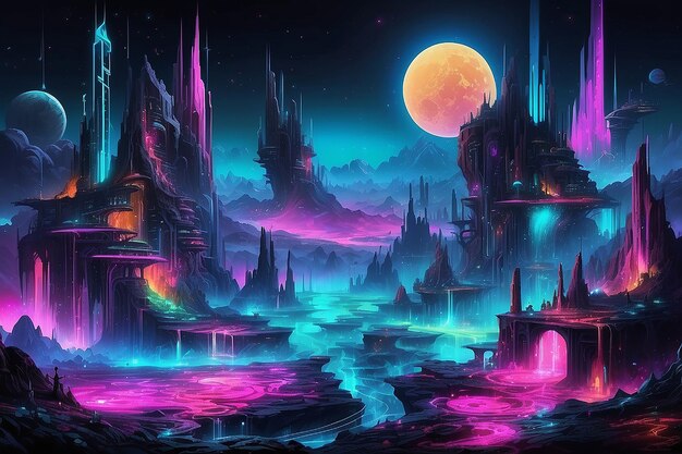 Neon Techno Dreamscape