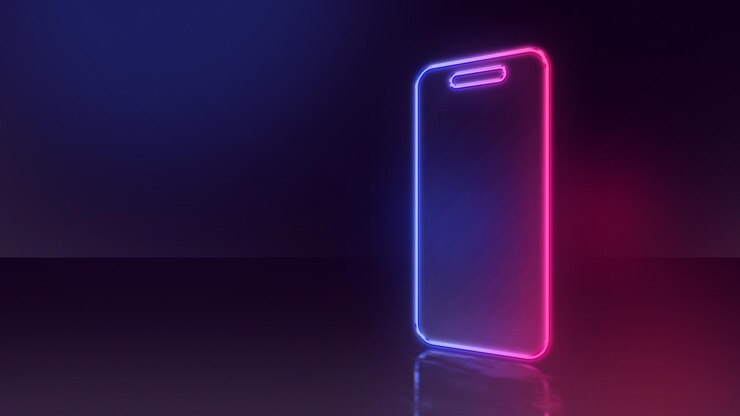 Foto neon telefoon symbool