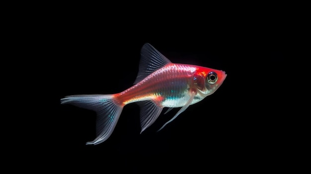 Neon tetra fish isolated white Generative AI