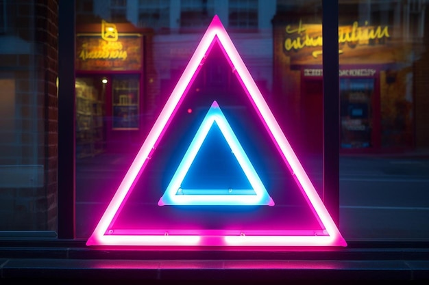 Neon triangle sign