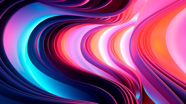 neon tunnel with neon lights generative AI