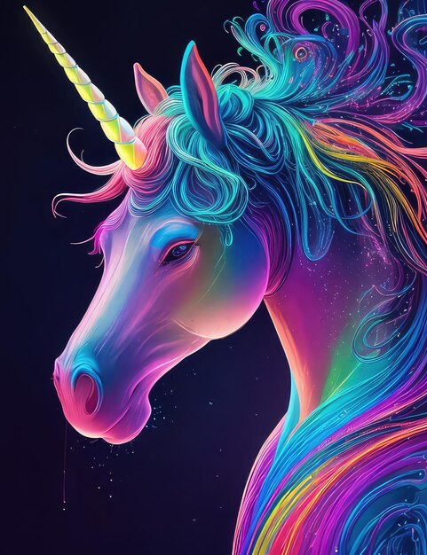 The Neon Unicorn Portrait