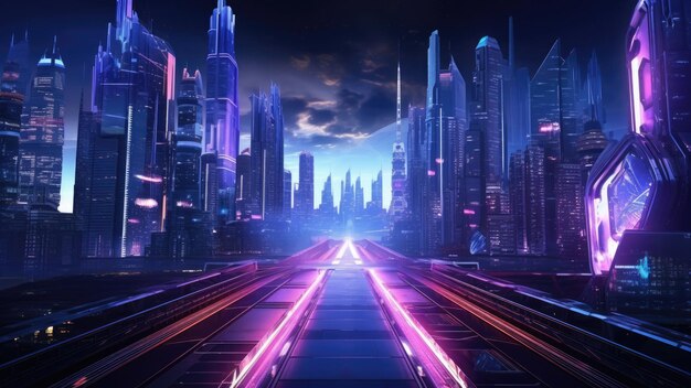 Neon Utopia Cyberpunk Cityscape