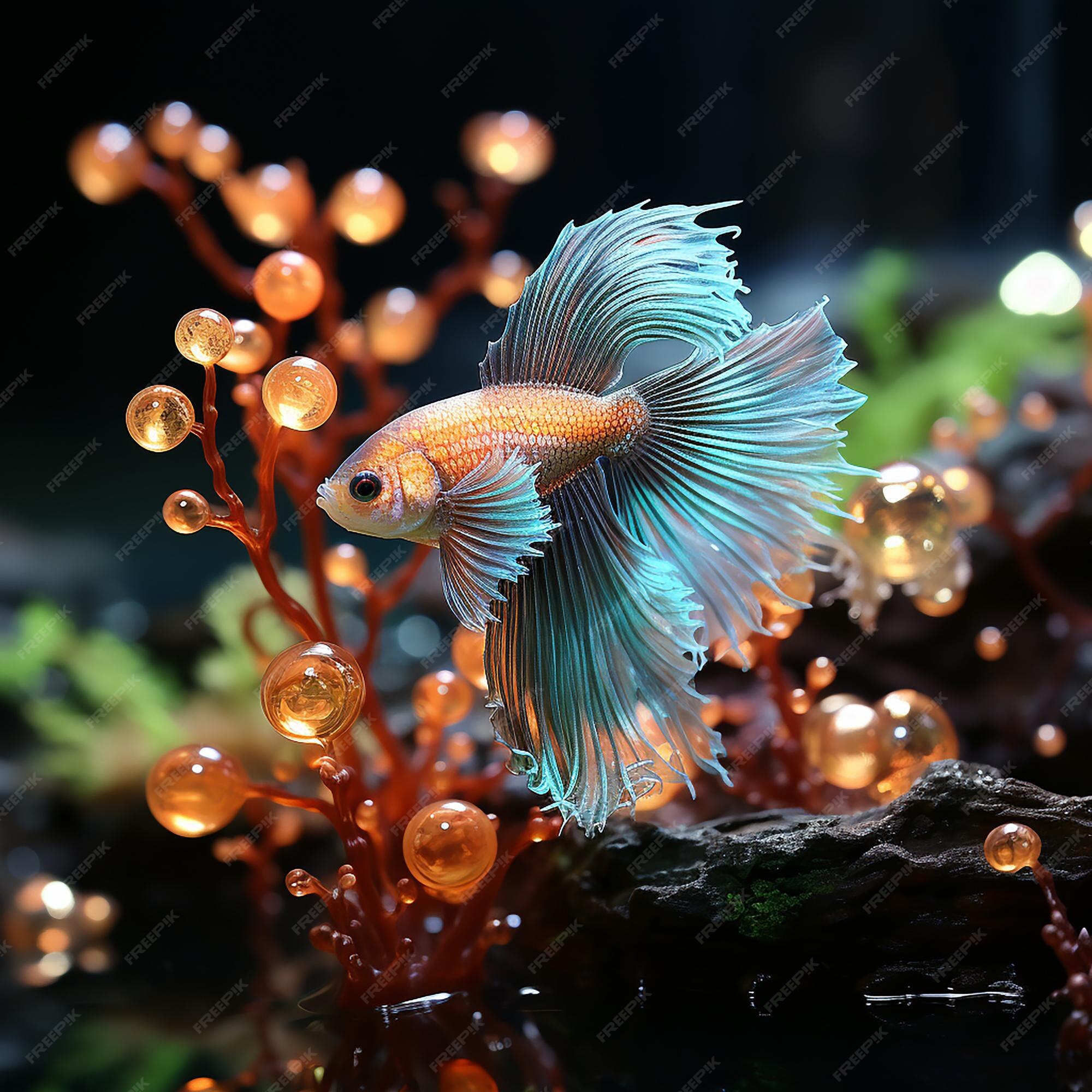 Premium AI Image Neon Victorian Betta Fish Rare Beauty