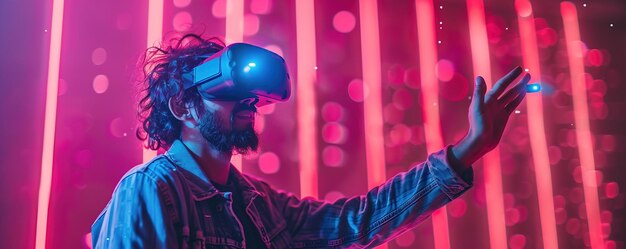 Neon virtuele realiteit onderdompeling