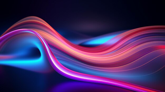 Neon wave abstraction a vibrant abstract background featuring neon waves and geometric shapes hd n