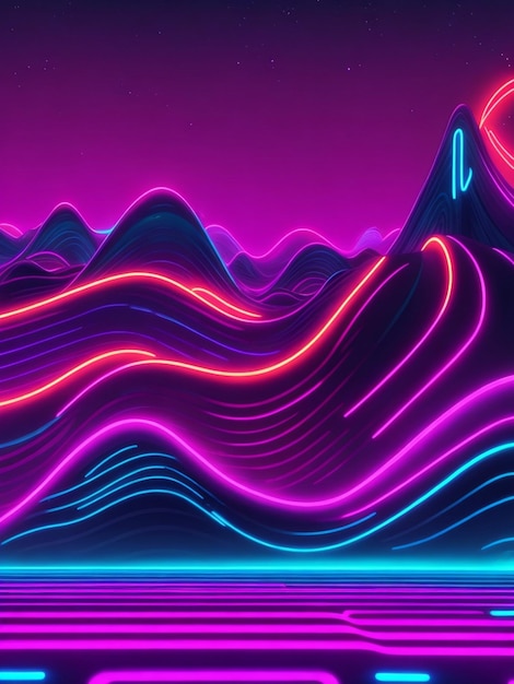 Neon wave background