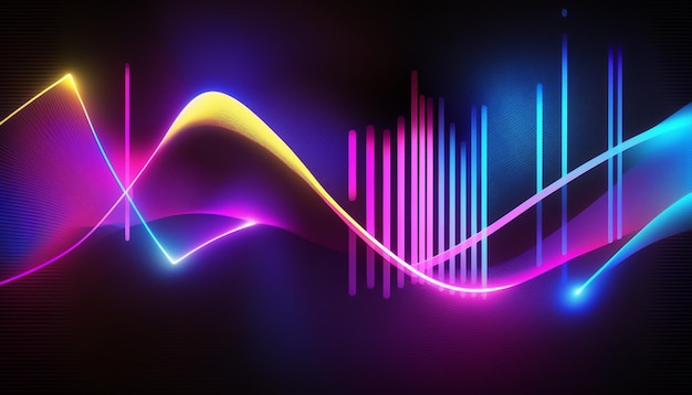 Neon wave on a black background