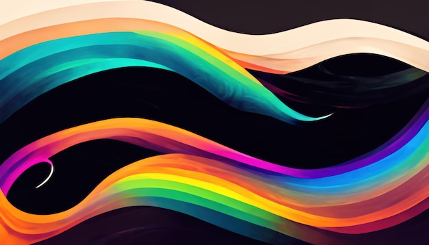 Foto arcobaleno di linee curve sfondo colorato onda al neon