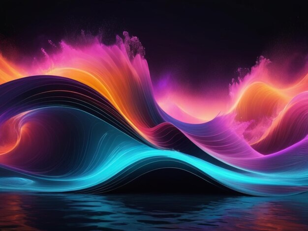 Neon Wave Explosion achtergrond