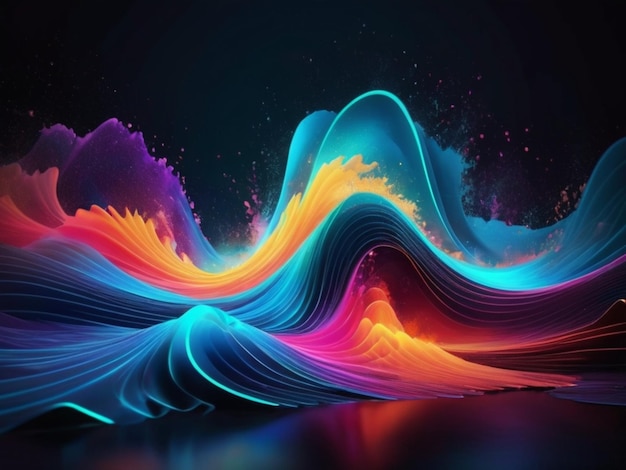 Neon Wave Explosion achtergrond