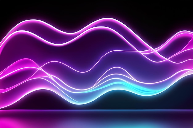 Foto sfondamento delle onde al neon