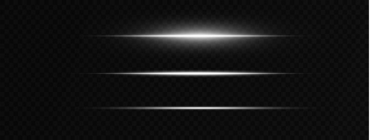 Photo neon white horizontal speed lines laser lines of light horizontal neon light glowing stripes