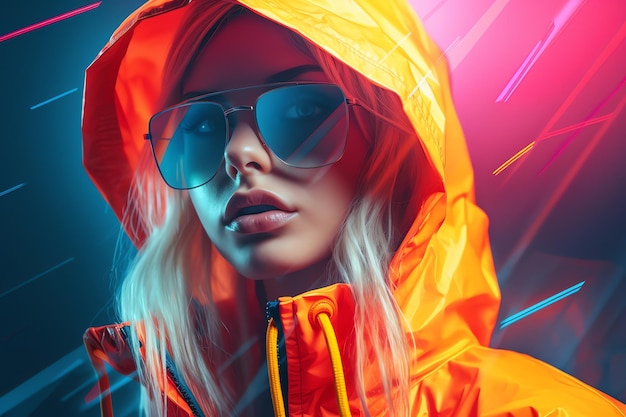 Neon Windbreakers 90s retro background