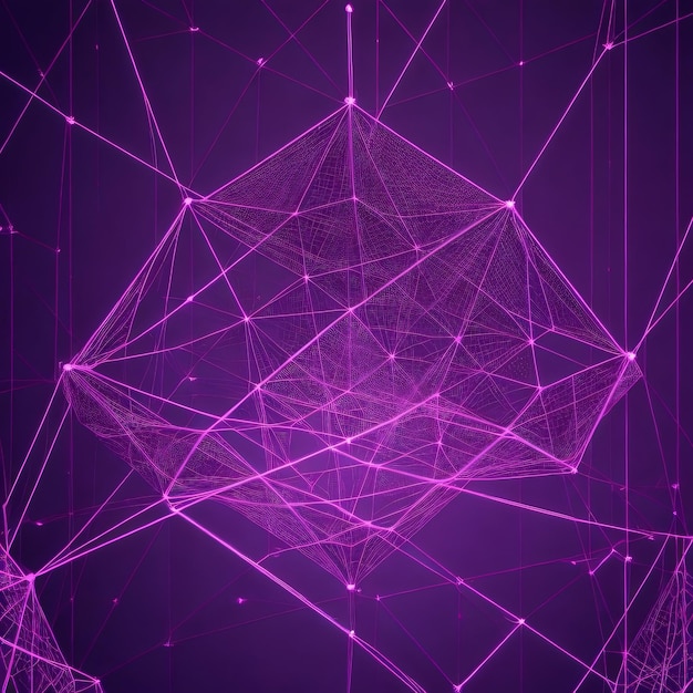 Neon wireframe background with plexus effect