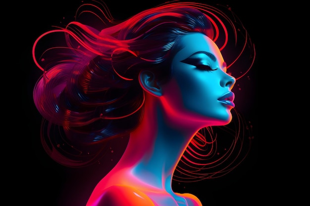 Neon woman background