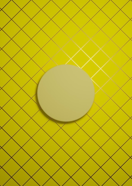 Neon yellow minimal luxury product display photography top view flat lay golden ornaments