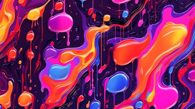 Neonachtergrond met gegenereerde Neon Liquid Shapes AI