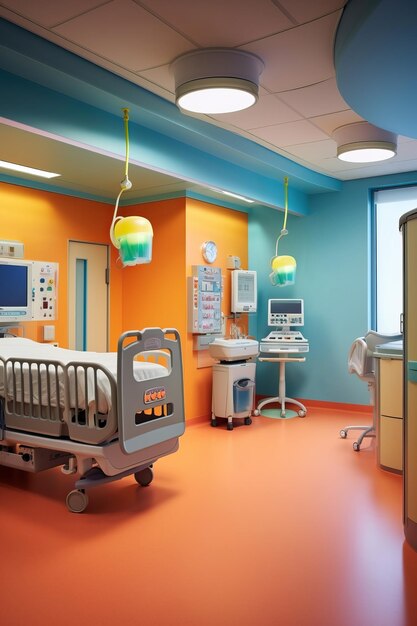 Neonatal Intensive Care Unit NICU afdeling levendige kleuren