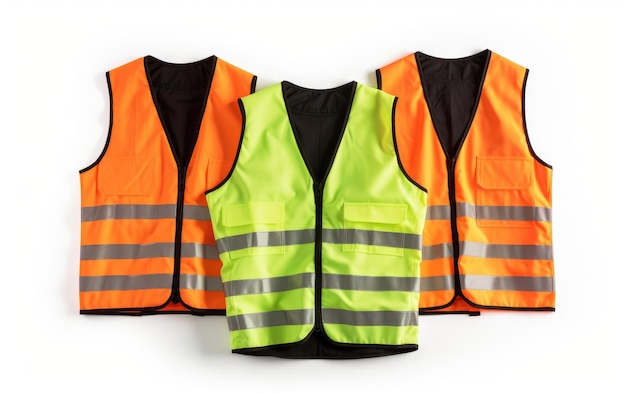 NeonGuard Reflective Vests voor veiligheid geïsoleerd op een witte achtergrond