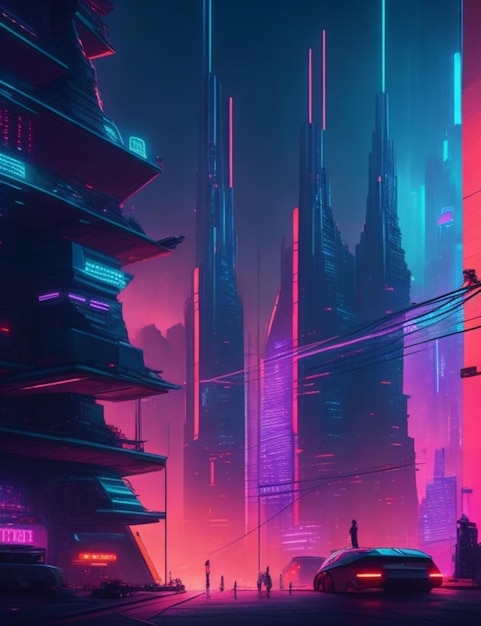 A neonlit metropolis