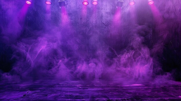 ネオンの紫色の抽象的なステージ