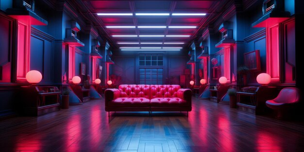 NeoNoir Luminescence onthult Wes Anderson's minimalistische Cyberpunk met Neon Black Light Room en