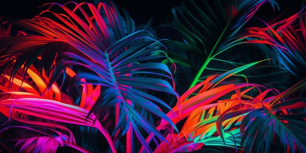 Neonvibes kleuren tropische planten