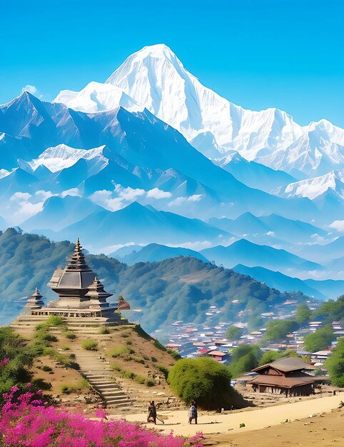 Nepal beautiful views ai generated