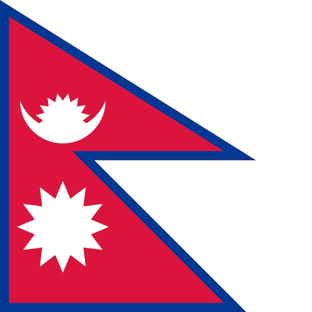 Photo nepal flag in official colors and proportion correctly