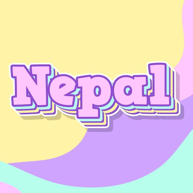 Foto nepal typografie 3d ontwerp schattige tekst woord coole achtergrond foto jpg