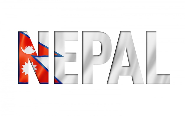 Nepal vlag tekstlettertype