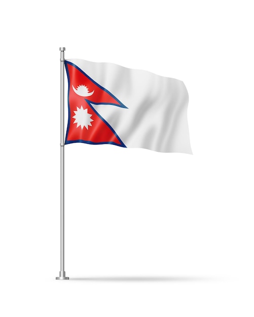 Nepalese vlag geïsoleerd op wit