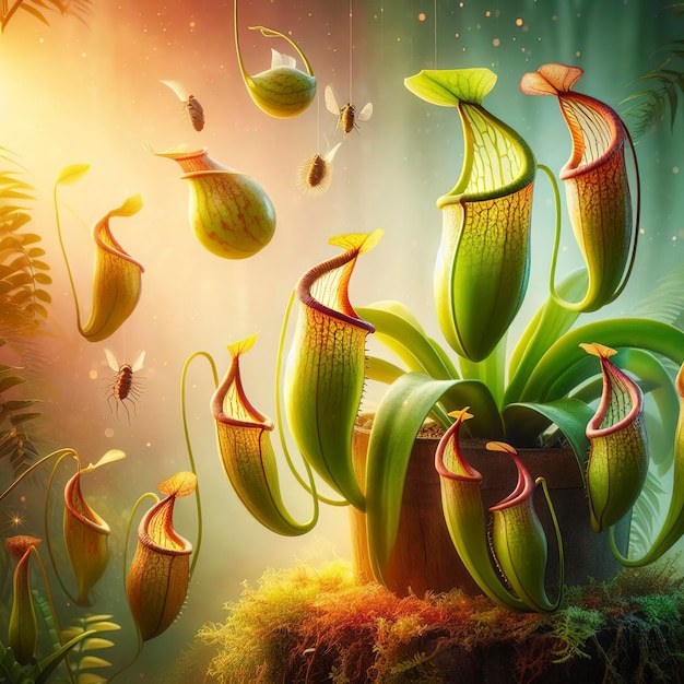 ネペンテス・モンキー・カップ (Nepenthes Monkey Cup) またはトロピカル・ピッチャー・プラント (Tropical Pitcher plant) ピッチャー・ツール (Pitcher Tool) または誘惑用の