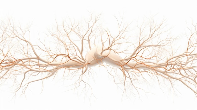 写真 白い背景に分離された神経系