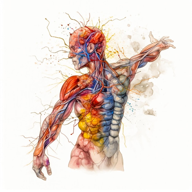 Photo nervous system and muscles of the human body motor and mobility disease sclerosis and neural problems