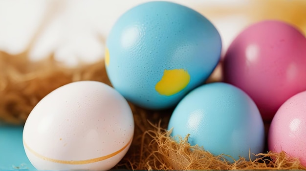 a nest of eggs with a yellow spot on the bottom