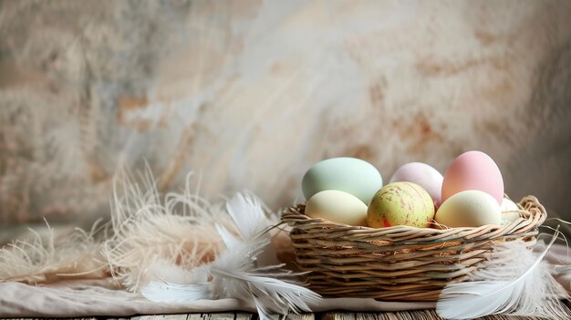 Nestled Easter Eggs with Blossoms