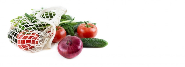 Photo net bag with vegetables