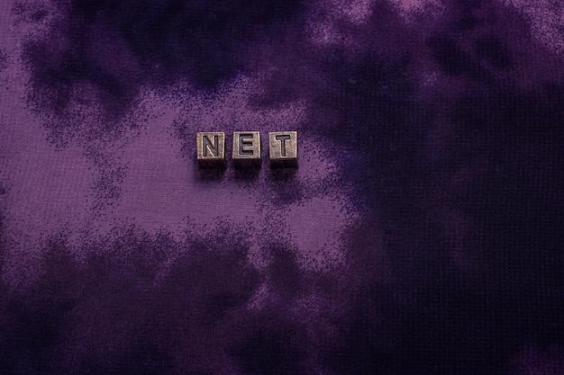 Net wording with metal letters as net and business concept