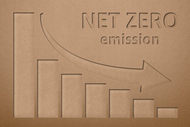 Emissioni nette zero d immagine della riduzione delle coemissioni fino al grafico della caduta delle emissioni in atmosfera s