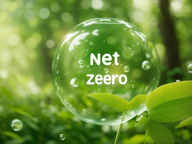 Foto net zero en co2-neutraal concept net zero-tekst