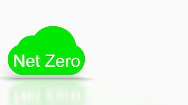 The Net zero text on cloud for eco concept 3d renderingxA