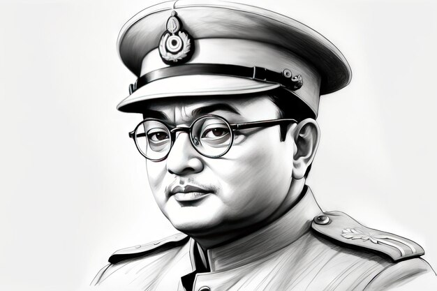 Photo netaji subhas chandra bose netaji subhas chandra bose drawing sketch