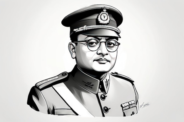 NETAJI SUBHASH CHANDRA BOSE DRAWING EASY||HOW TO DRAW SUBHAS CHANDRA BOSE -  YouTube | Easy drawings, Independence day drawing, Subhas chandra bose